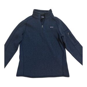 Patagonia Kids Navy Blue Quarter-Zip Fleece Top